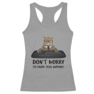 Funny Don't Worry I'm From Tech Support Racerback Tank Top TS09 Sport Gray Print Your Wear