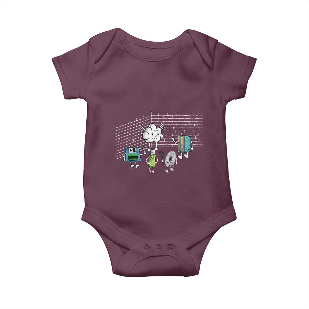Funny Software Developers Baby Onesie Computer Storage Evolution Cloud TS09 Maroon Print Your Wear