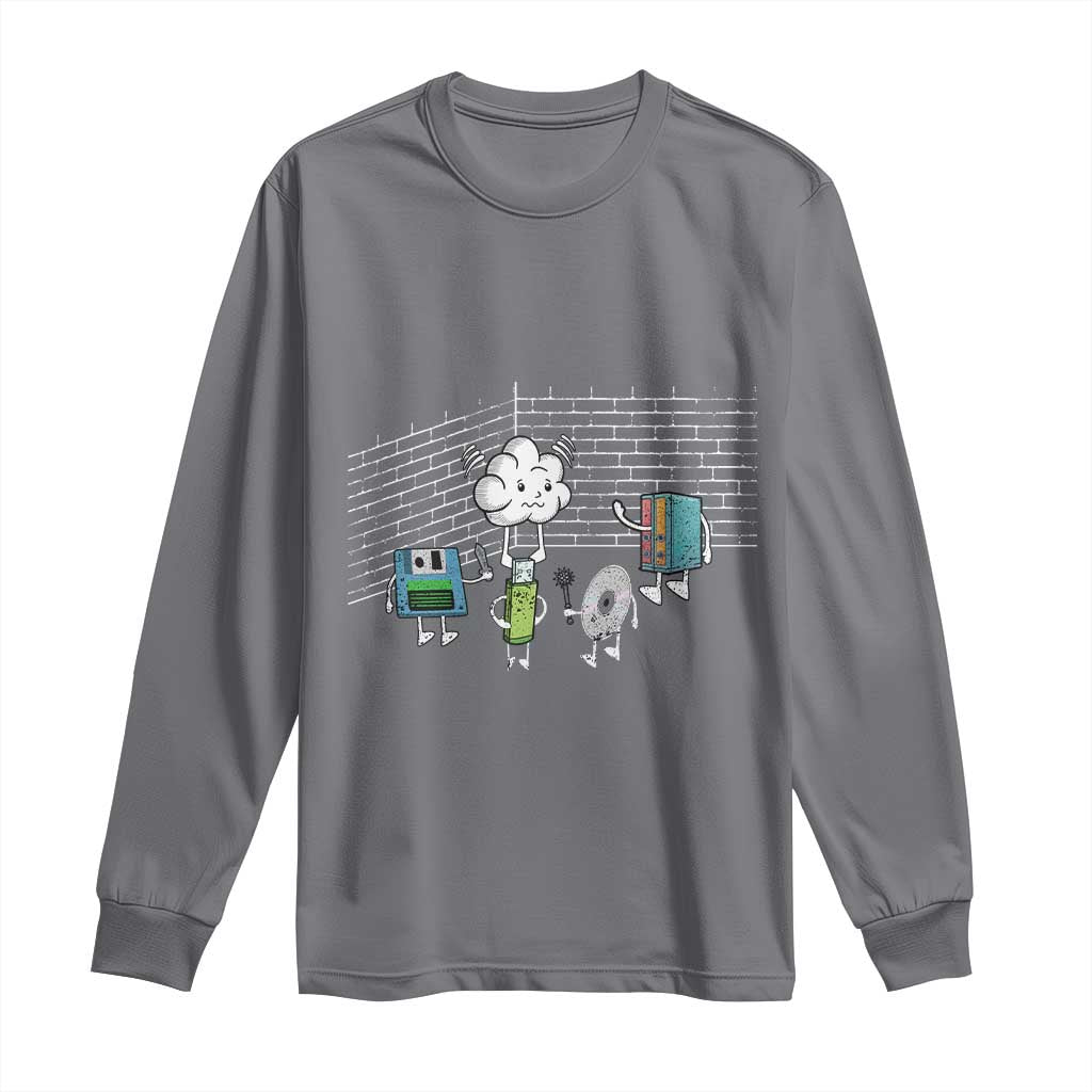 Funny Software Developers Long Sleeve Shirt Computer Storage Evolution Cloud TS09 Charcoal Print Your Wear