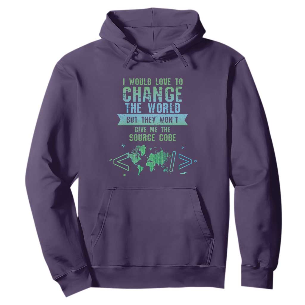 Funny Coder Hoodie I Would Like To Change The World TS09 Purple Print Your Wear