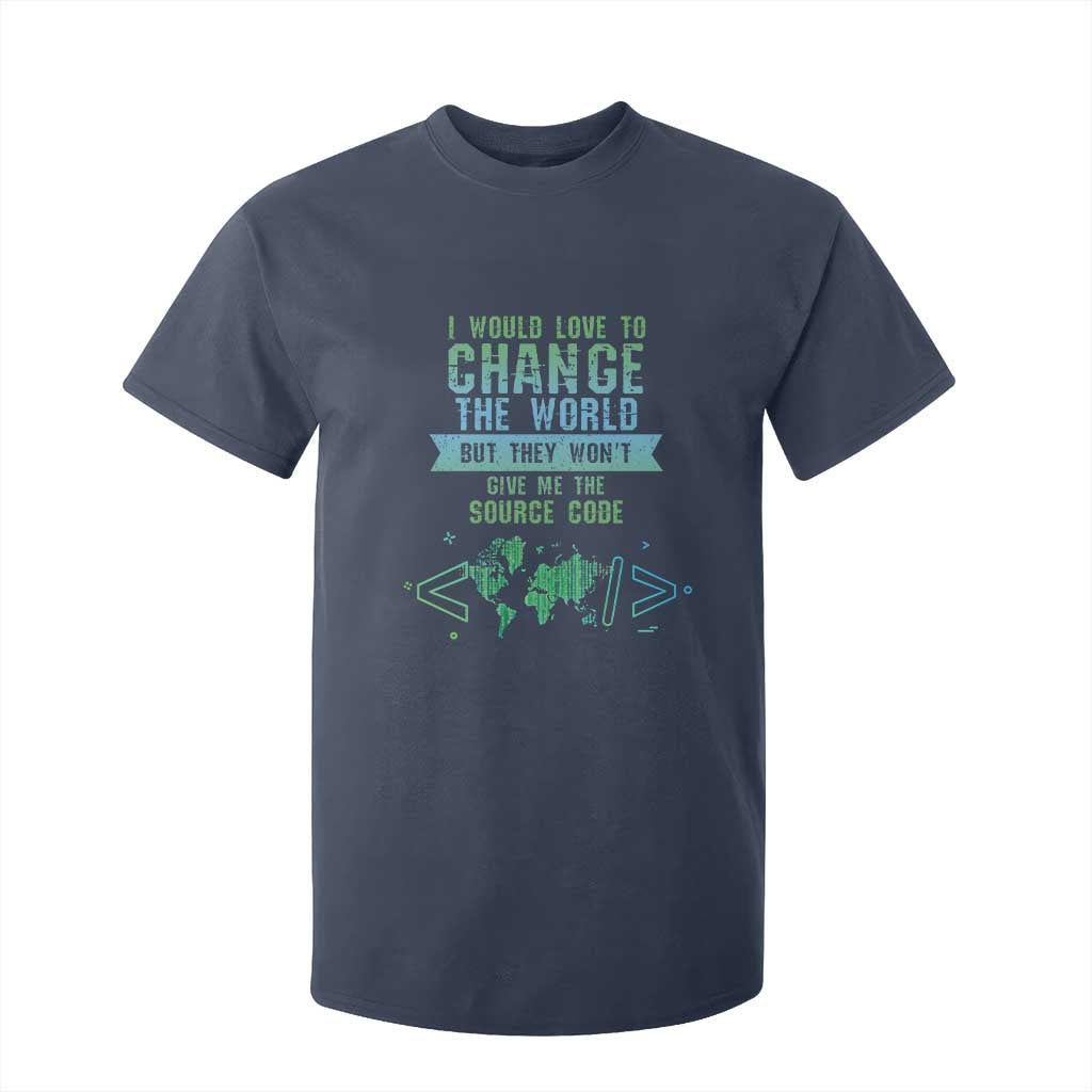 Funny Coder T Shirt For Kid I Would Like To Change The World TS09 Navy Print Your Wear