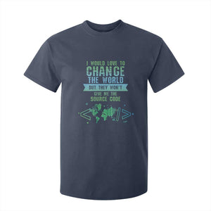 Funny Coder T Shirt For Kid I Would Like To Change The World TS09 Navy Print Your Wear