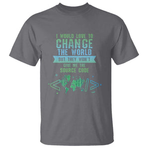 Funny Coder T Shirt I Would Like To Change The World TS09 Charcoal Print Your Wear