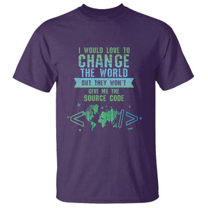 Funny Coder T Shirt I Would Like To Change The World TS09 Purple Print Your Wear