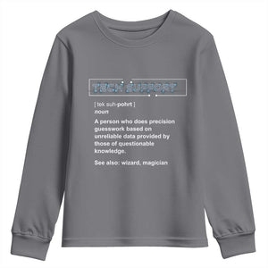 Funny Tech Support Description Youth Sweatshirt TS09 Charcoal Print Your Wear