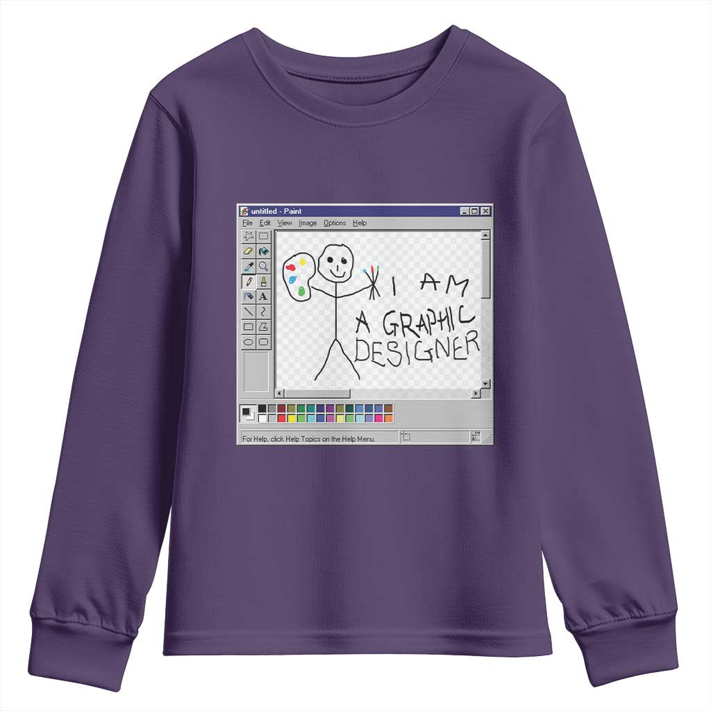 Funny I Am A Graphic Designer Youth Sweatshirt TS09 Purple Print Your Wear