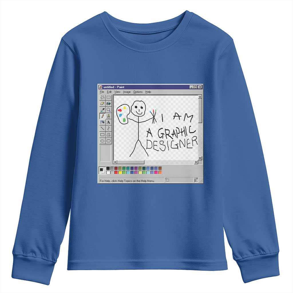 Funny I Am A Graphic Designer Youth Sweatshirt TS09 Royal Blue Print Your Wear