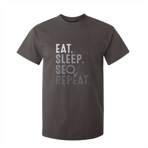 Funny Marketer T Shirt For Kid Eat Sleep SEO Repeat TS09 Dark Chocolate Print Your Wear