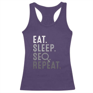 Funny Marketer Racerback Tank Top Eat Sleep SEO Repeat TS09 Purple Print Your Wear