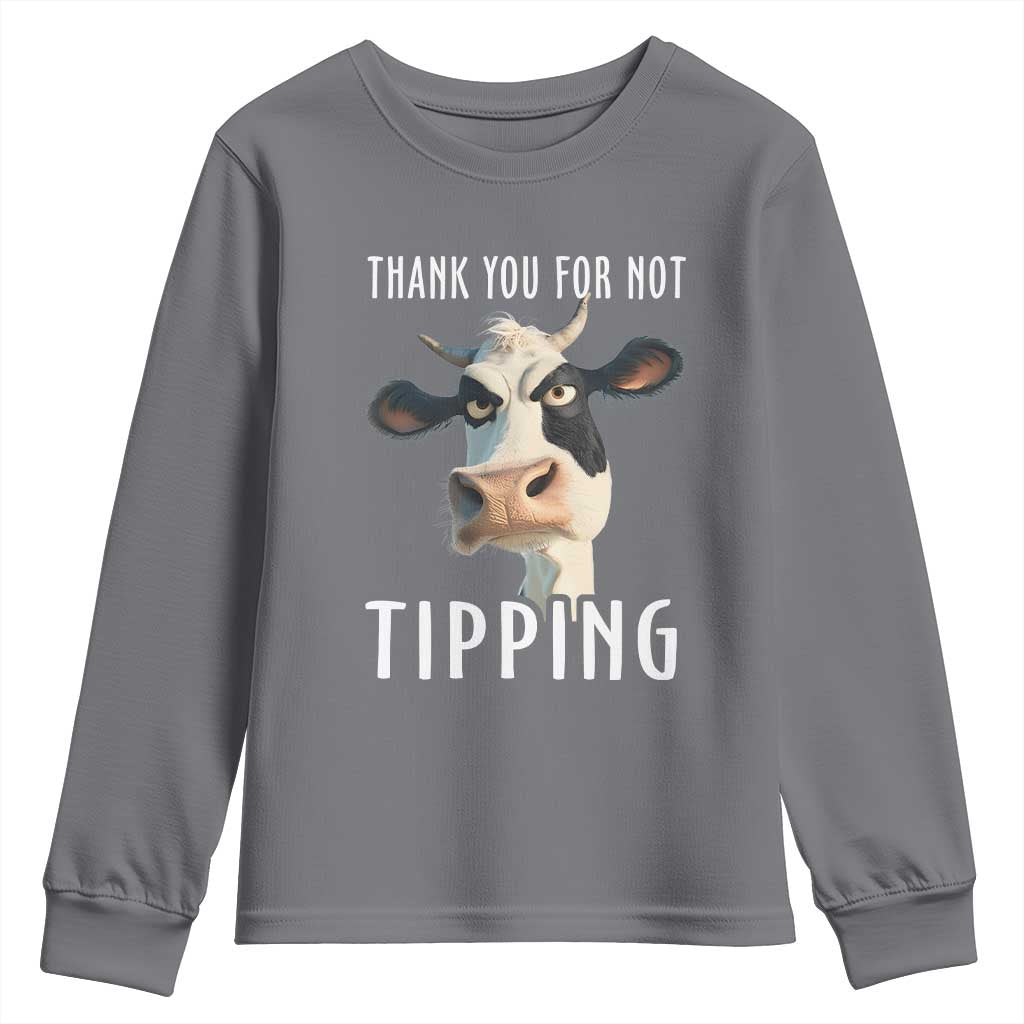 Funny Thank You For Not Tipping Youth Sweatshirt TS09 Charcoal Print Your Wear