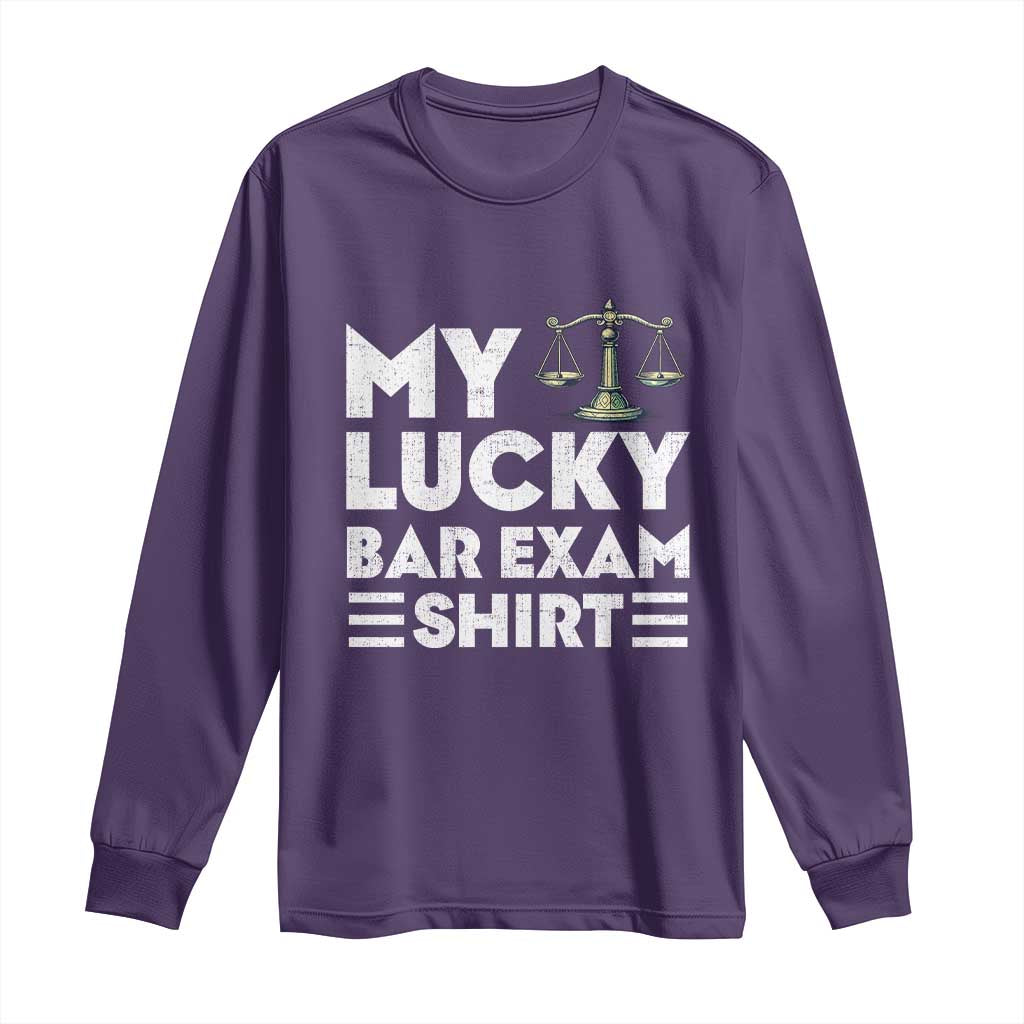 Lawyer Law School My Lucky Bar Exam Long Sleeve Shirt TS09 Purple Print Your Wear