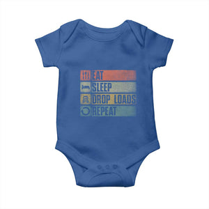 Truck Driver Baby Onesie Eat Sleep Drop Load Repeat TS09 Royal Blue Print Your Wear