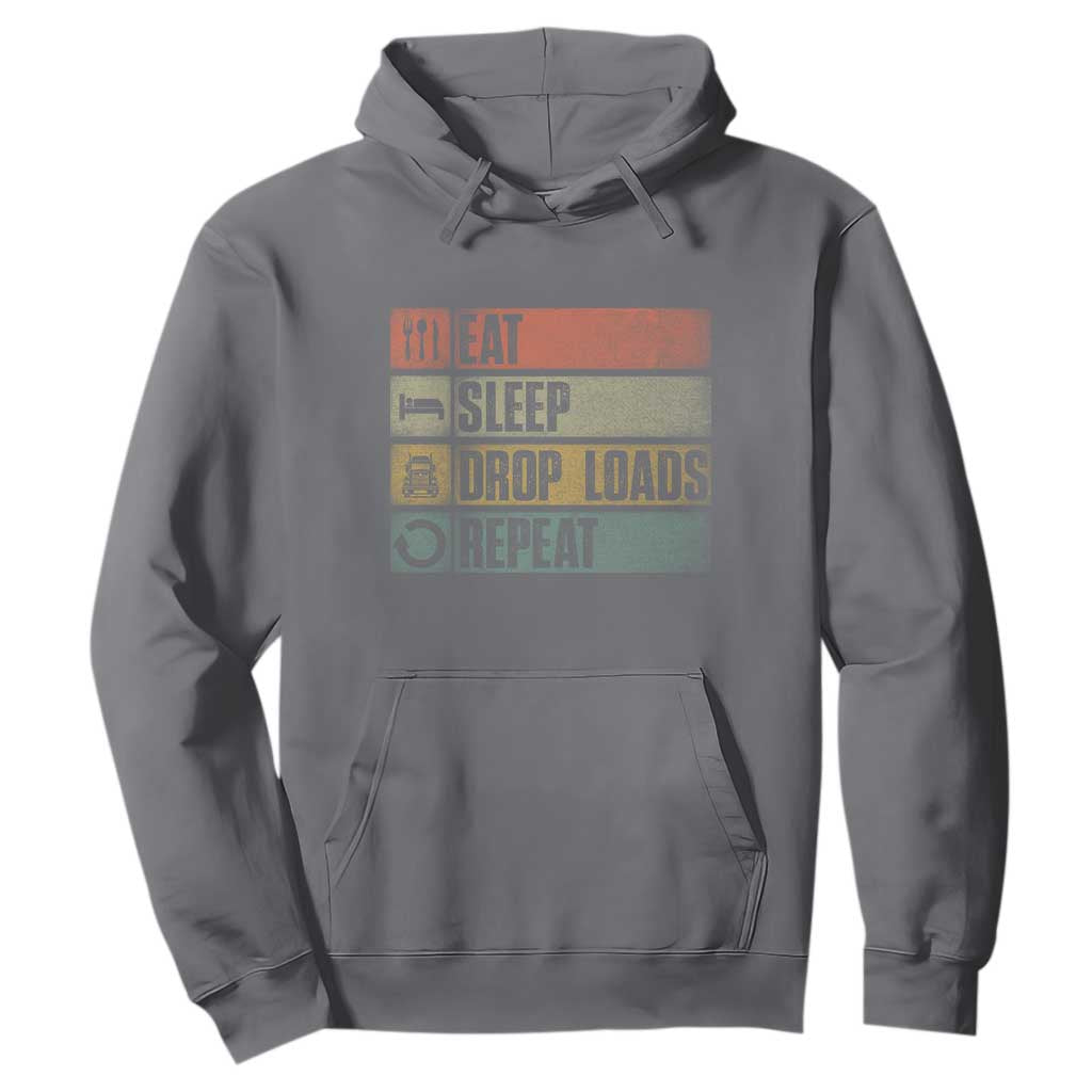 Truck Driver Hoodie Eat Sleep Drop Load Repeat TS09 Charcoal Print Your Wear