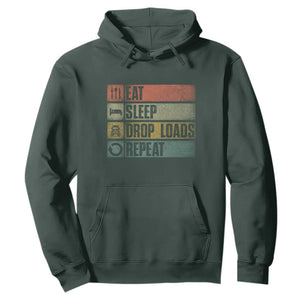 Truck Driver Hoodie Eat Sleep Drop Load Repeat TS09 Dark Forest Green Print Your Wear