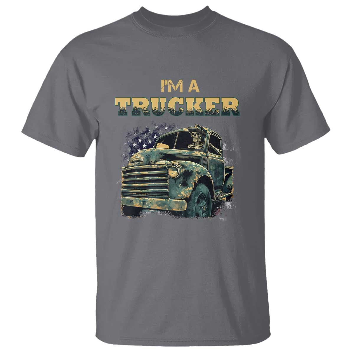 Truck Driver T Shirt I'm A Trucker TS09 Charcoal Print Your Wear