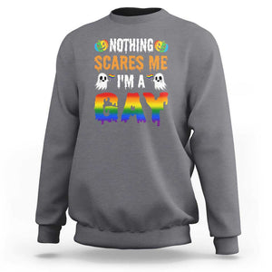 Funny Halloween LGBT Sweatshirt Nothing Scares Me I'm A Gay TS09 Charcoal Print Your Wear