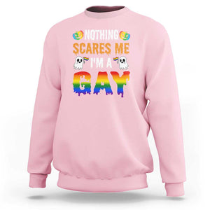 Funny Halloween LGBT Sweatshirt Nothing Scares Me I'm A Gay TS09 Light Pink Print Your Wear