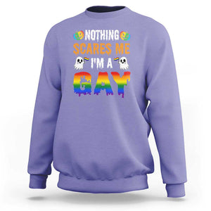 Funny Halloween LGBT Sweatshirt Nothing Scares Me I'm A Gay TS09 Violet Print Your Wear