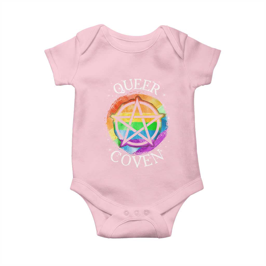 Funny Halloween LGBT Baby Onesie Queer Coven TS09 Light Pink Print Your Wear