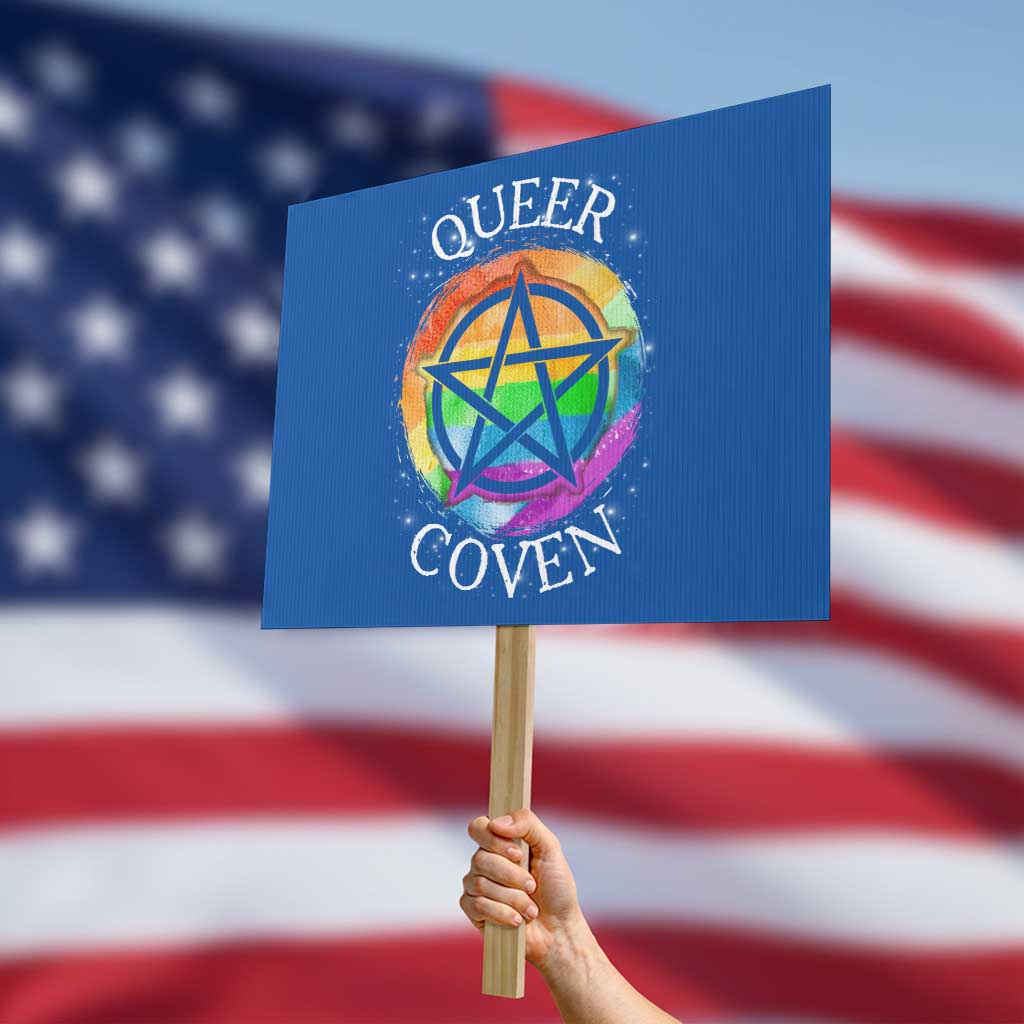 Funny Halloween LGBT Protest Sign Queer Coven TS09 Horizontal 18