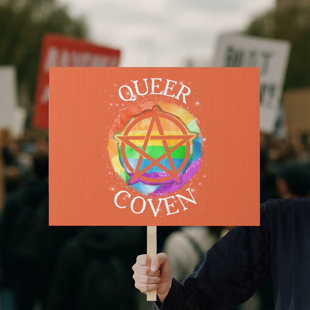 Funny Halloween LGBT Protest Sign Queer Coven TS09 Horizontal 18