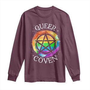 Funny Halloween LGBT Long Sleeve Shirt Queer Coven TS09 Maroon Print Your Wear