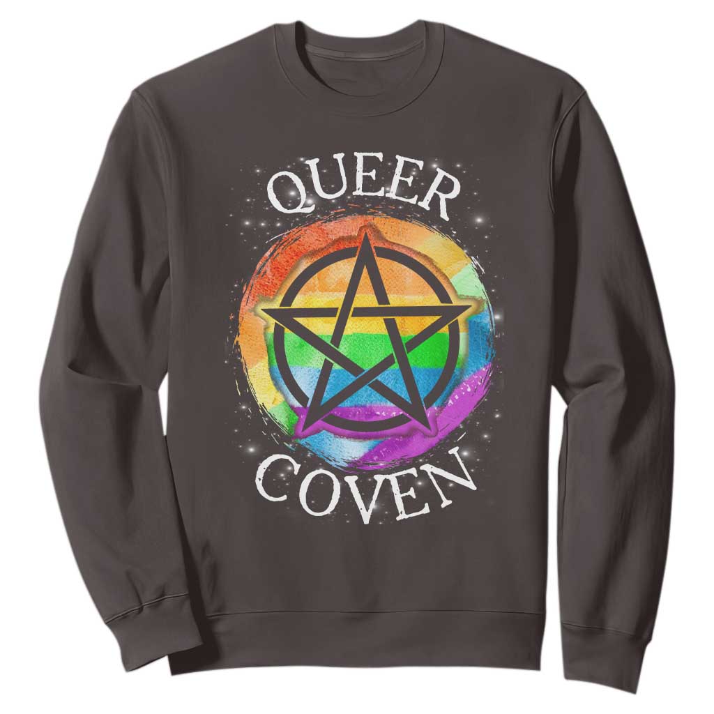 Funny Halloween LGBT Sweatshirt Queer Coven TS09 Dark Chocolate Print Your Wear