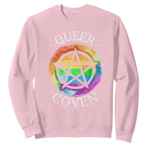 Funny Halloween LGBT Sweatshirt Queer Coven TS09 Light Pink Print Your Wear