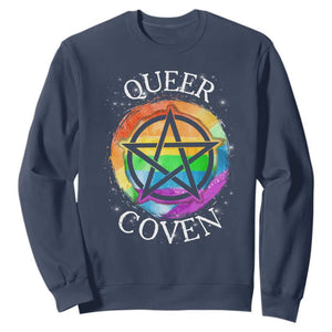 Funny Halloween LGBT Sweatshirt Queer Coven TS09 Navy Print Your Wear