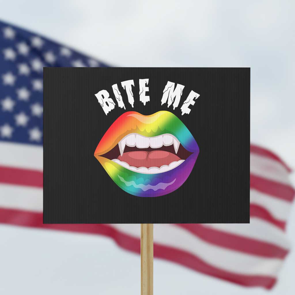 Vampire Gay Protest Sign Bite Me Funny Halloween Spooky LGBT TS09 Horizontal 18