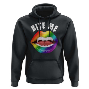 Vampire Gay Hoodie Bite Me Funny Halloween Spooky LGBT TS09 Black Print Your Wear