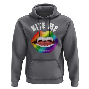 Vampire Gay Hoodie Bite Me Funny Halloween Spooky LGBT TS09 Charcoal Print Your Wear