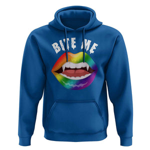 Vampire Gay Hoodie Bite Me Funny Halloween Spooky LGBT TS09 Royal Blue Print Your Wear