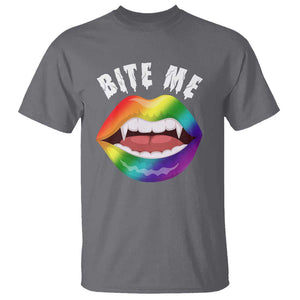 Vampire Gay T Shirt Bite Me Funny Halloween Spooky LGBT TS09 Charcoal Print Your Wear