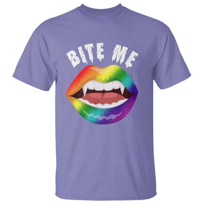 Vampire Gay T Shirt Bite Me Funny Halloween Spooky LGBT TS09 Violet Print Your Wear