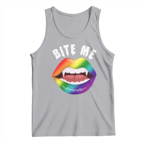 Vampire Gay Tank Top Bite Me Funny Halloween Spooky LGBT TS09 Athletic Heather Print Your Wear