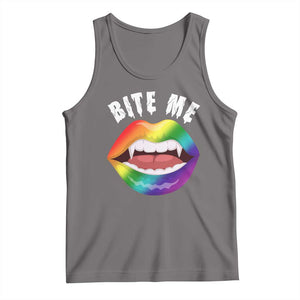 Vampire Gay Tank Top Bite Me Funny Halloween Spooky LGBT TS09 Deep Heather Print Your Wear
