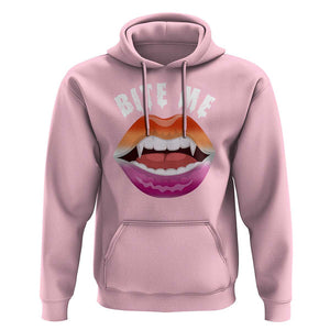 Vampire Lesbian Hoodie Bite Me Funny Halloween Spooky LGBT TS09 Light Pink Print Your Wear