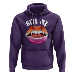 Vampire Lesbian Hoodie Bite Me Funny Halloween Spooky LGBT TS09 Purple Print Your Wear