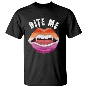 Vampire Lesbian T Shirt Bite Me Funny Halloween Spooky LGBT TS09 Black Print Your Wear