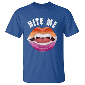 Vampire Lesbian T Shirt Bite Me Funny Halloween Spooky LGBT TS09 Royal Blue Print Your Wear