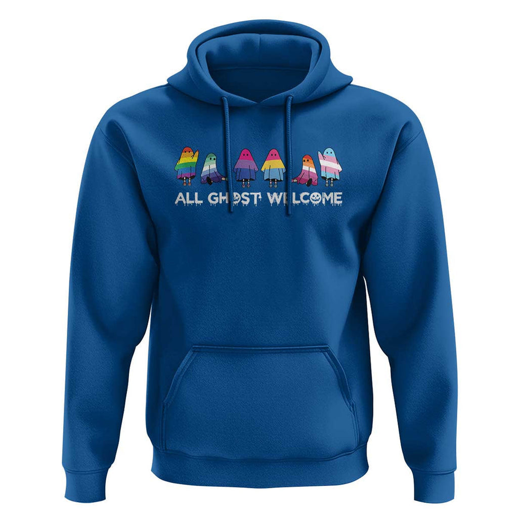 Funny Halloween Hoodie All Ghost Welcome Cute Ghost Rainbow TS09 Royal Blue Print Your Wear