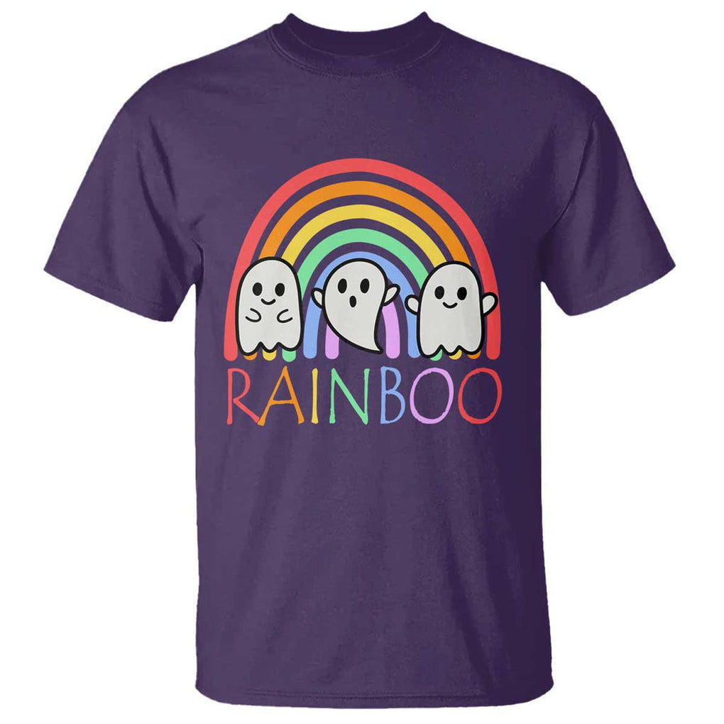 Funny Halloween T Shirt Rainboo Cute Ghost Rainbow TS09 Purple Print Your Wear