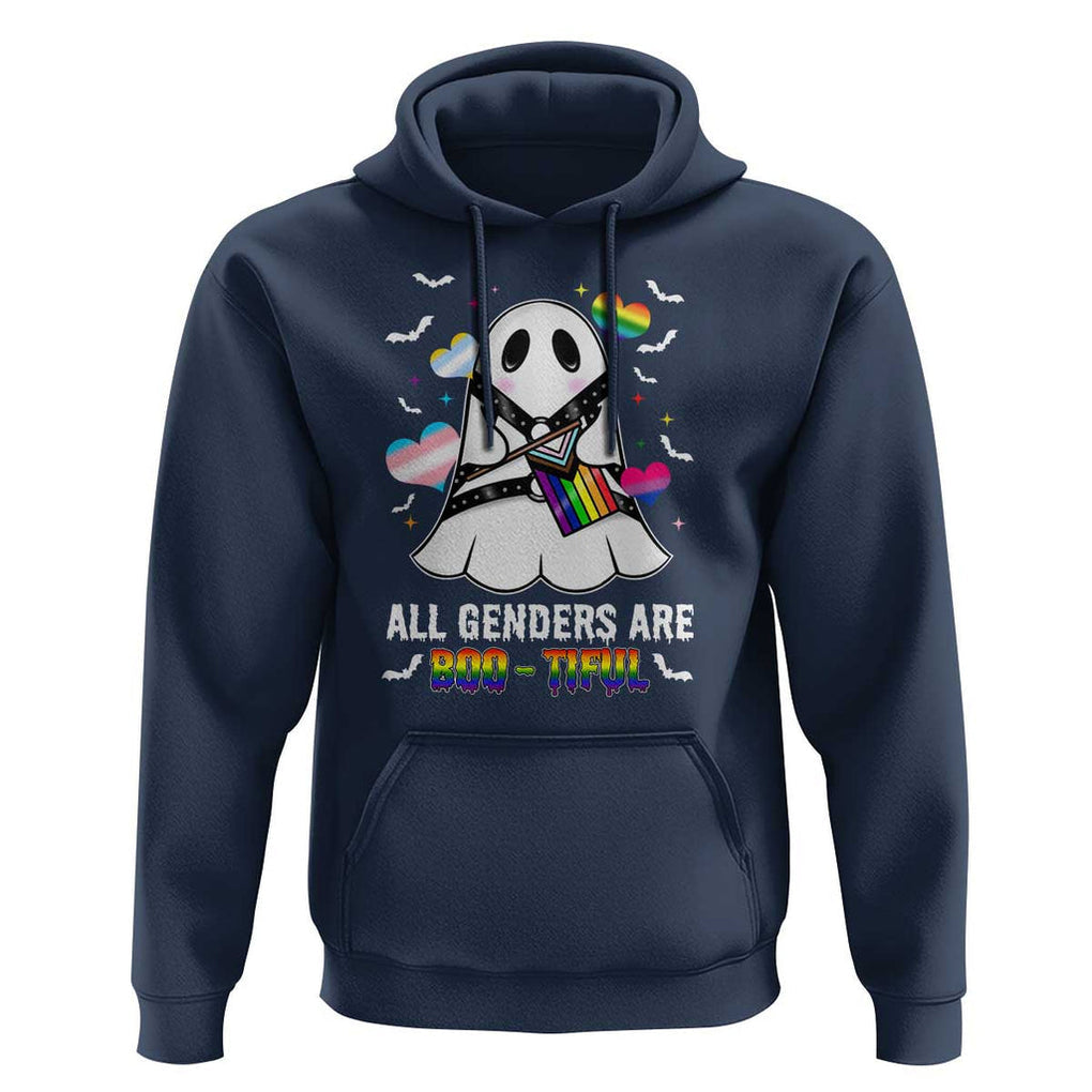 Funny Halloween LGBT Hoodie All Genders Are Bootiful Rainbow Flag TS09 Navy Print Your Wear