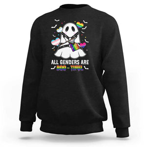 Funny Halloween LGBT Sweatshirt All Genders Are Bootiful Rainbow Flag TS09 Black Print Your Wear