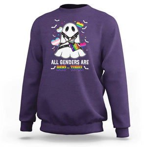 Funny Halloween LGBT Sweatshirt All Genders Are Bootiful Rainbow Flag TS09 Purple Print Your Wear