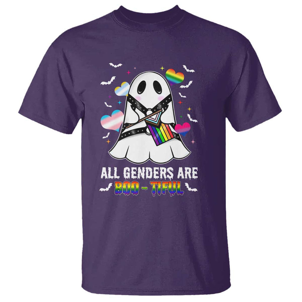 Funny Halloween LGBT T Shirt All Genders Are Bootiful Rainbow Flag TS09 Purple Print Your Wear