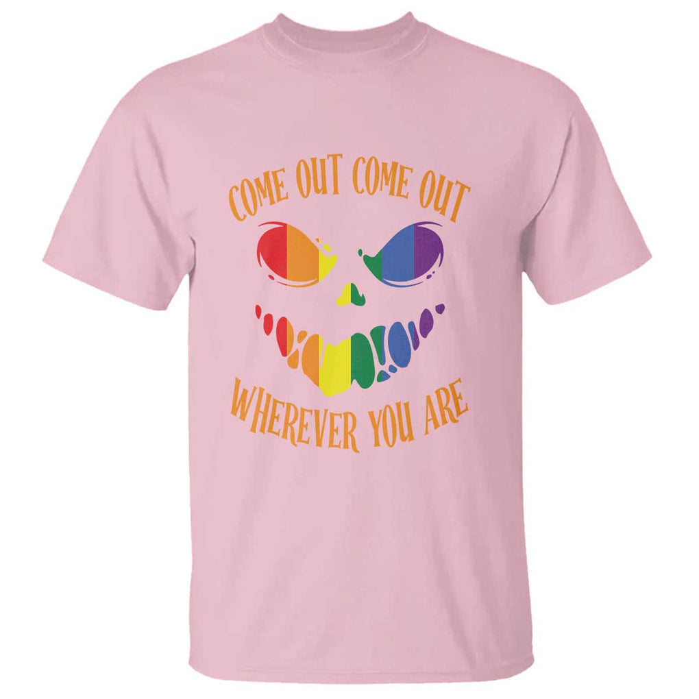 Funny Halloween LGBT T Shirt Come Out Wherever You Are TS09 Light Pink Print Your Wear