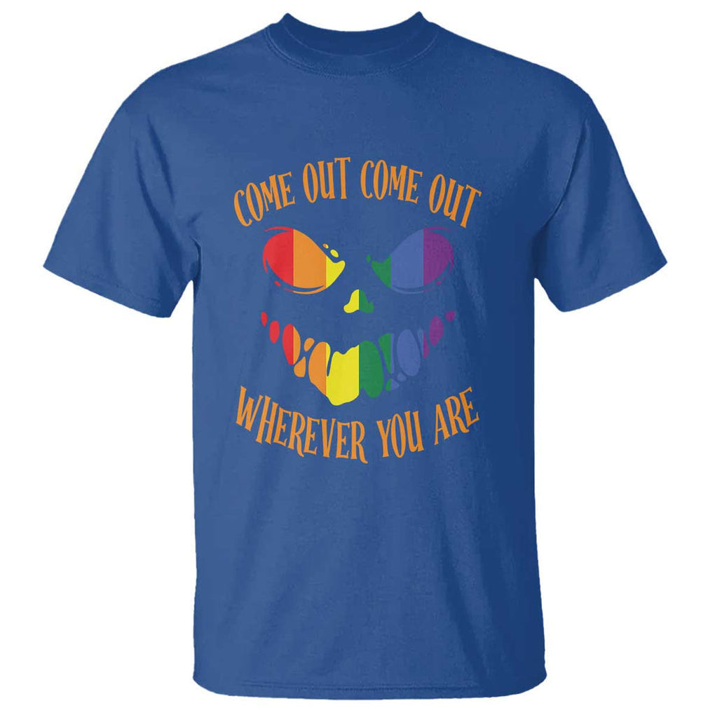 Funny Halloween LGBT T Shirt Come Out Wherever You Are TS09 Royal Blue Print Your Wear