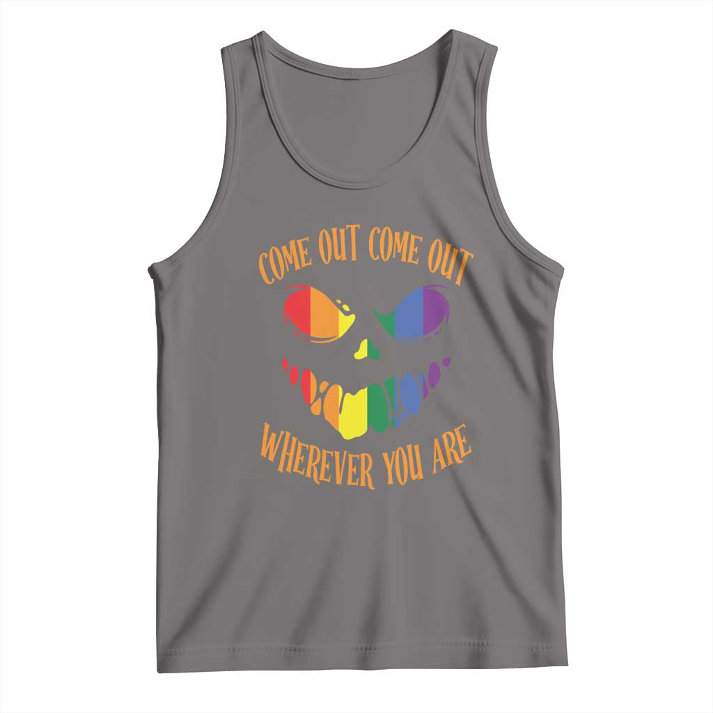 Funny Halloween LGBT Tank Top Come Out Wherever You Are TS09 Deep Heather Print Your Wear